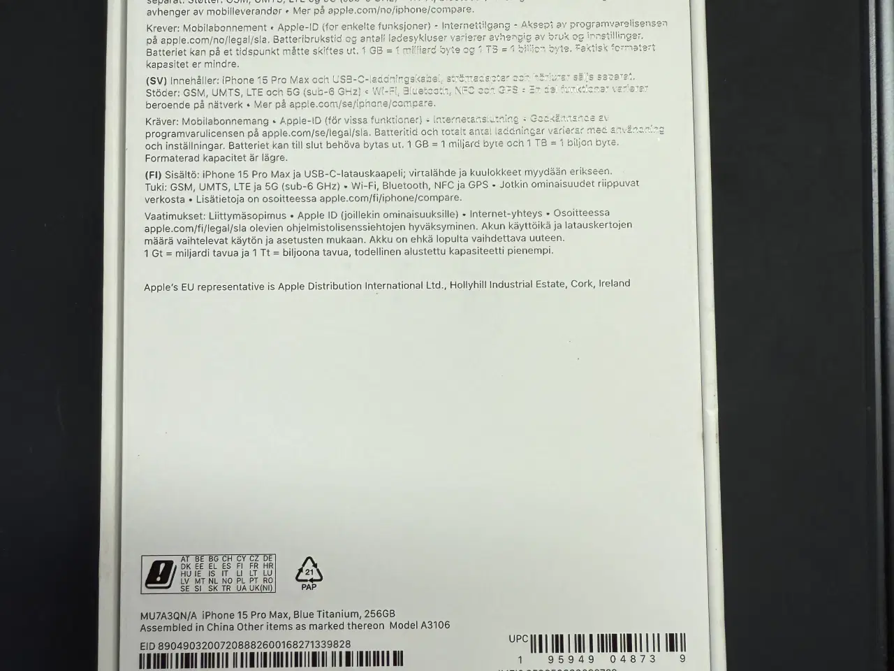 Billede 3 - iPhone 15. Pro Max 256gb. Med 3. Mdr. garanti
