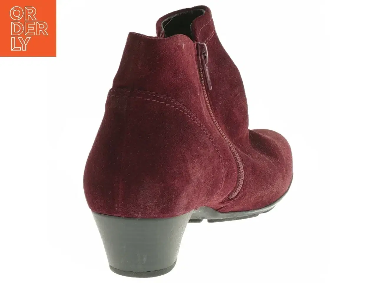 Billede 2 - Vinrøde ankelstøvler med lav hæl fra Gabor (str. 38,5 )