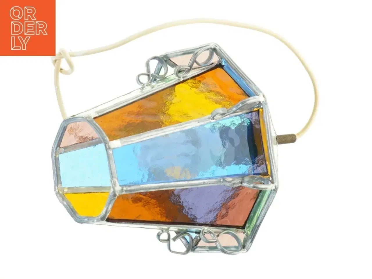 Billede 4 - Farvet glas loftlampe (str. 27x20 cm)