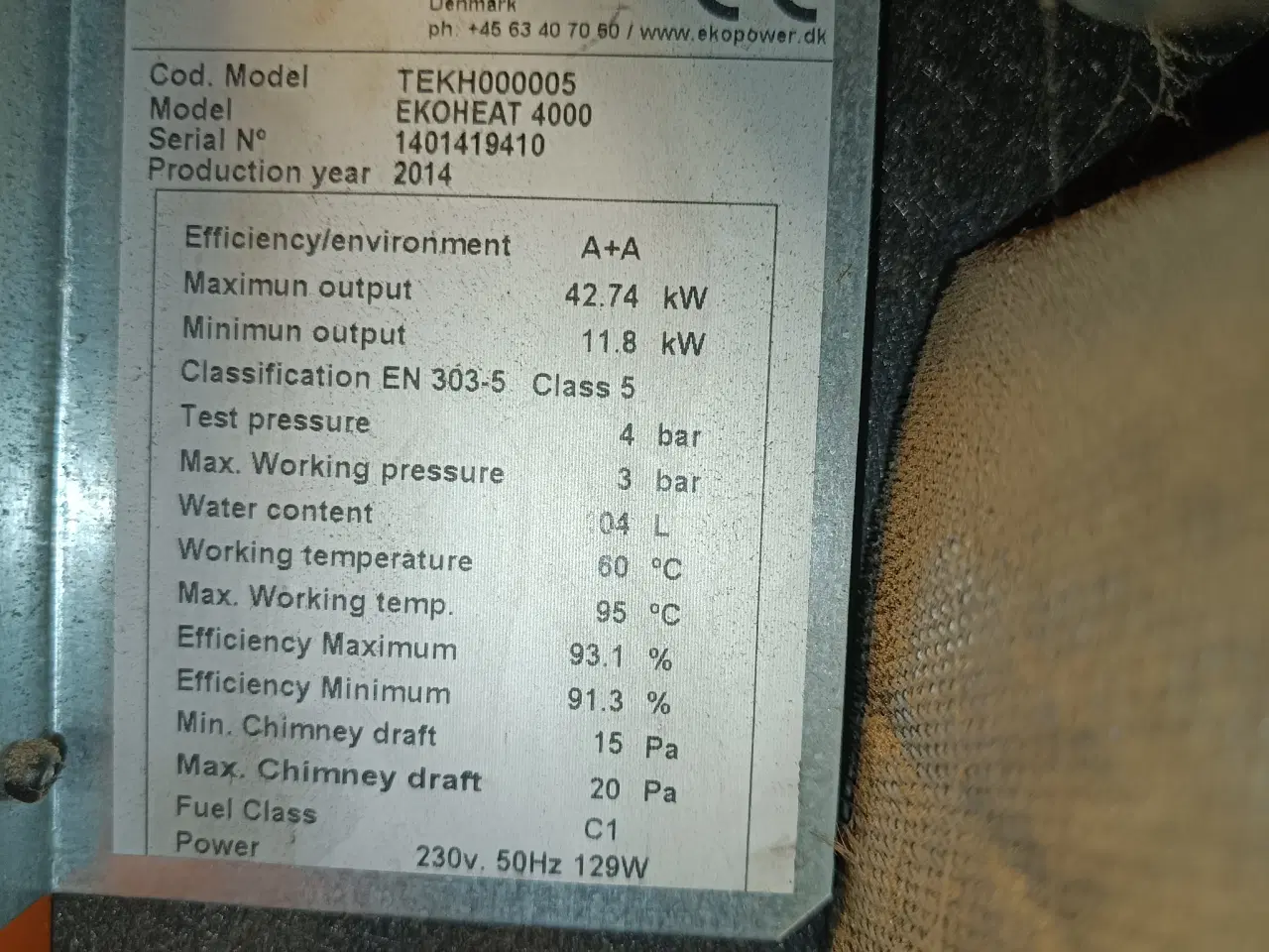 Billede 3 - 43KW selvrensende Ekoheat pillefyr