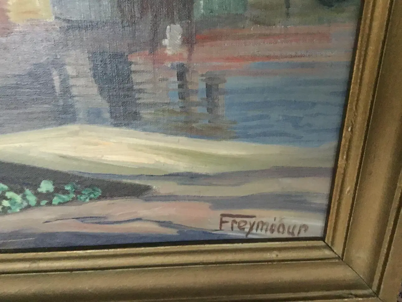 Billede 5 - Oliemaleri fra Odense Havn