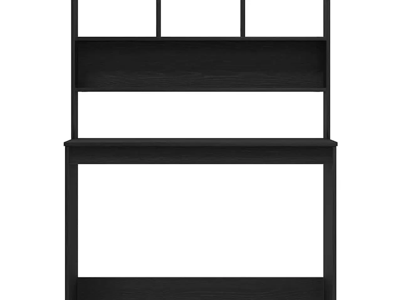 Billede 5 - Skrivebord m. hylder 102x45x148 cm konstrueret træ sort egetræ