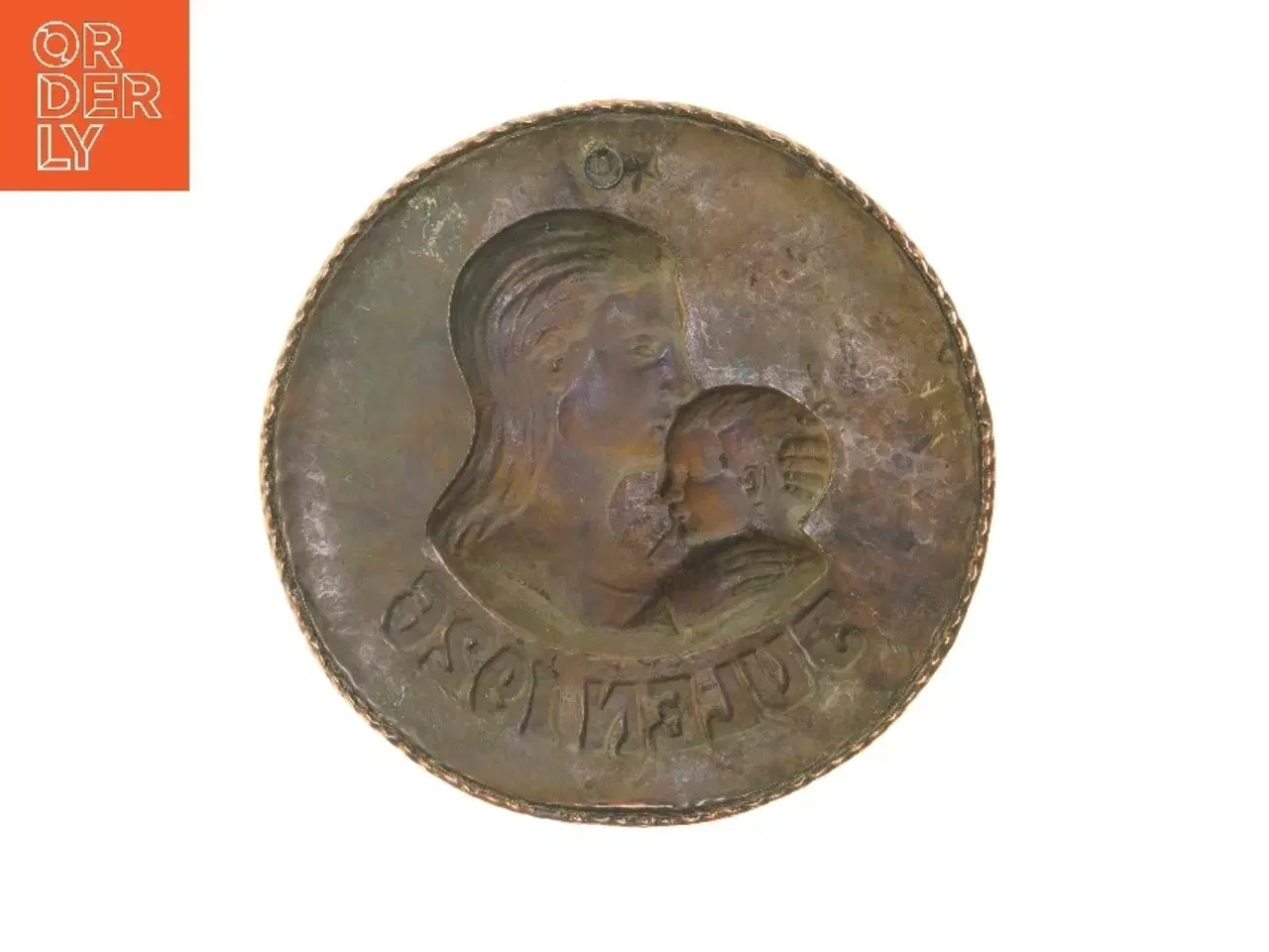 Billede 2 - Dekorativt ophæng i kobber fra 1926 (str. Ø 29,5 cm)