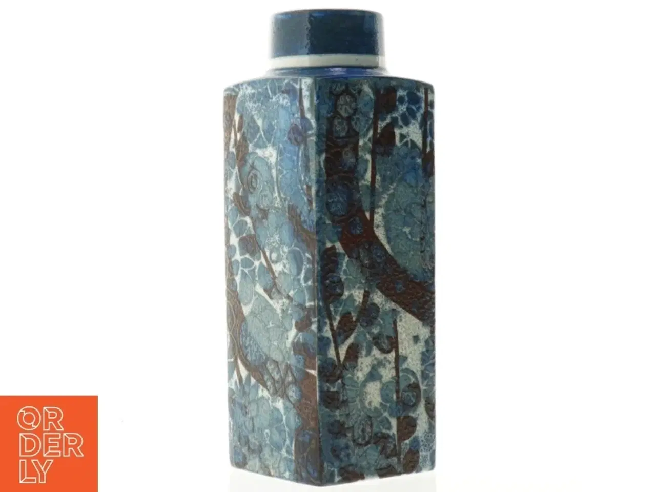 Billede 1 - Blå glaseret keramik vase fra Royal Copenhagen (str. 22 cm)
