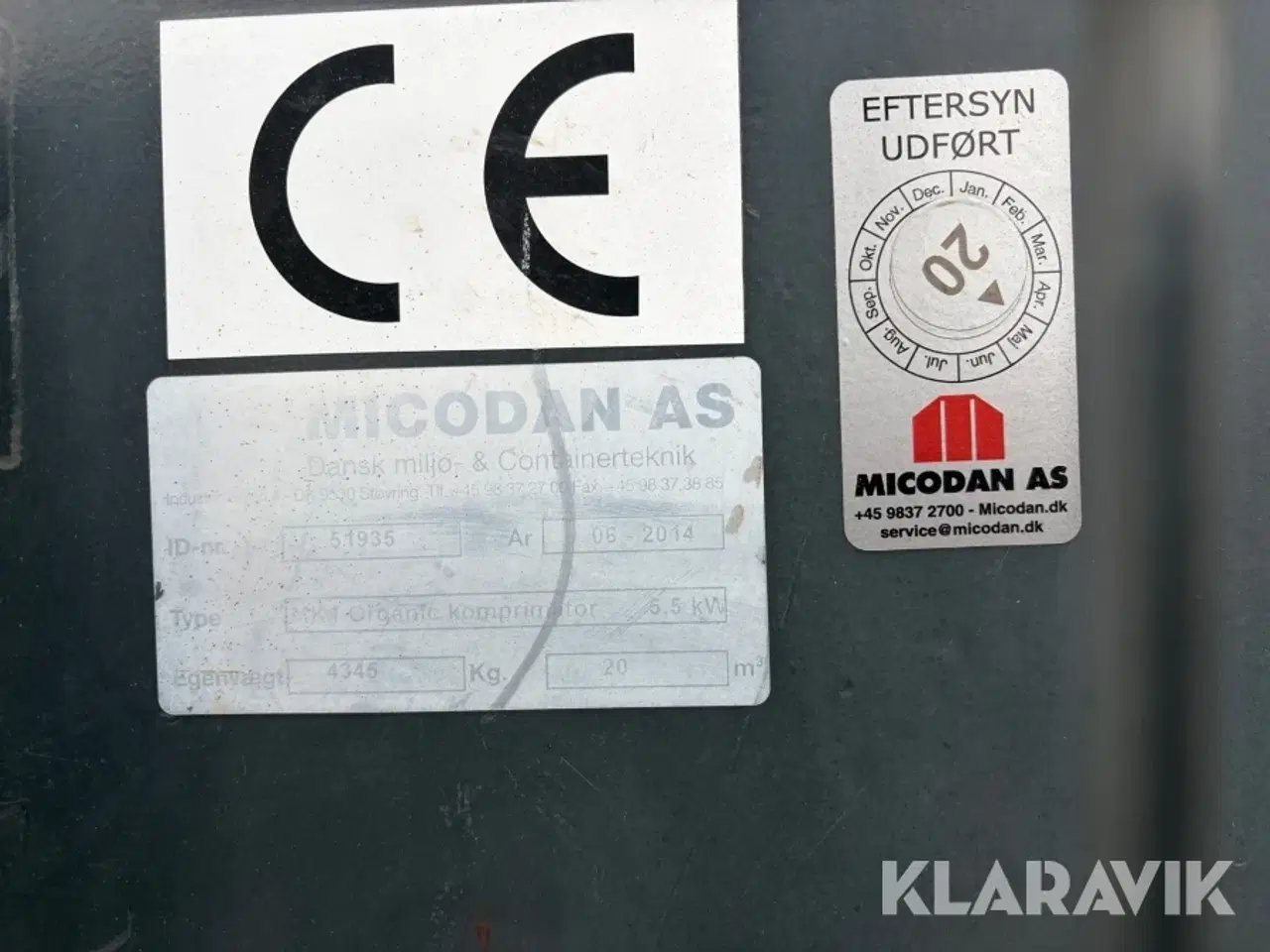 Billede 10 - Komprimatorcontainer Micodan MK1 Organic 5,5kw