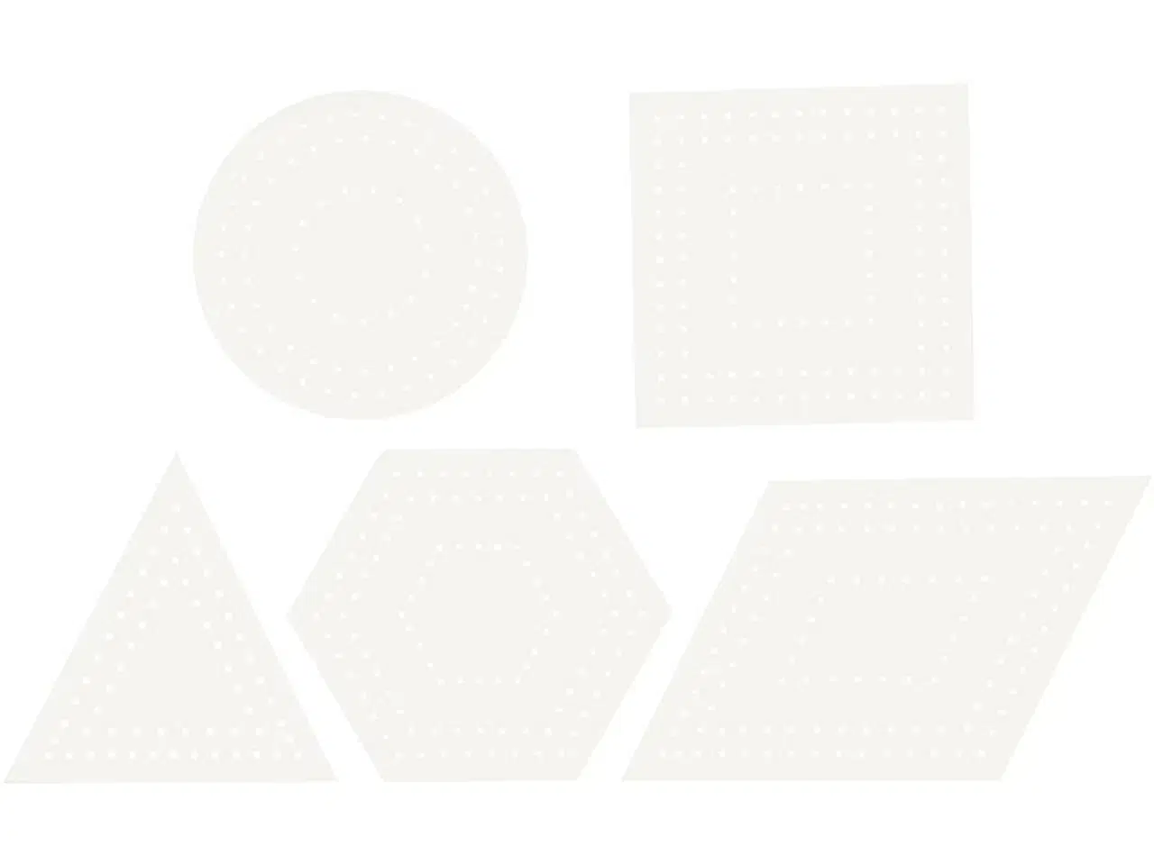 Billede 1 - Broderifigurer, geometriske figurer, str. 10-17 cm, hvid, 20 stk./ 1 pk.