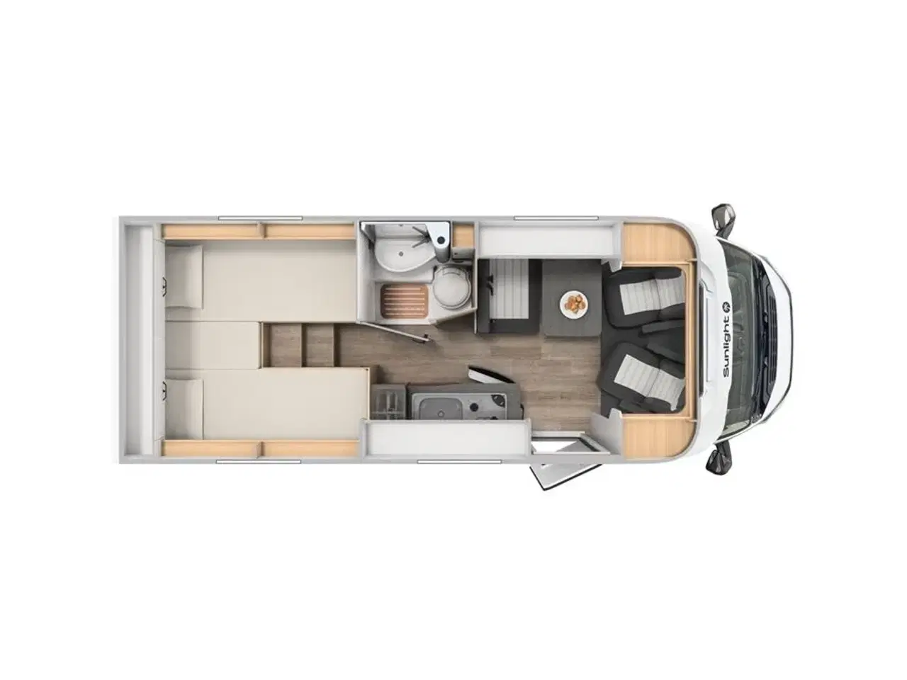 Billede 2 - 2024 - SunLight VAN V66 Adventure Edit   Sunlights populære Van er tilbage! Med enkeltsenge, 140 hk, markise og cykelholder