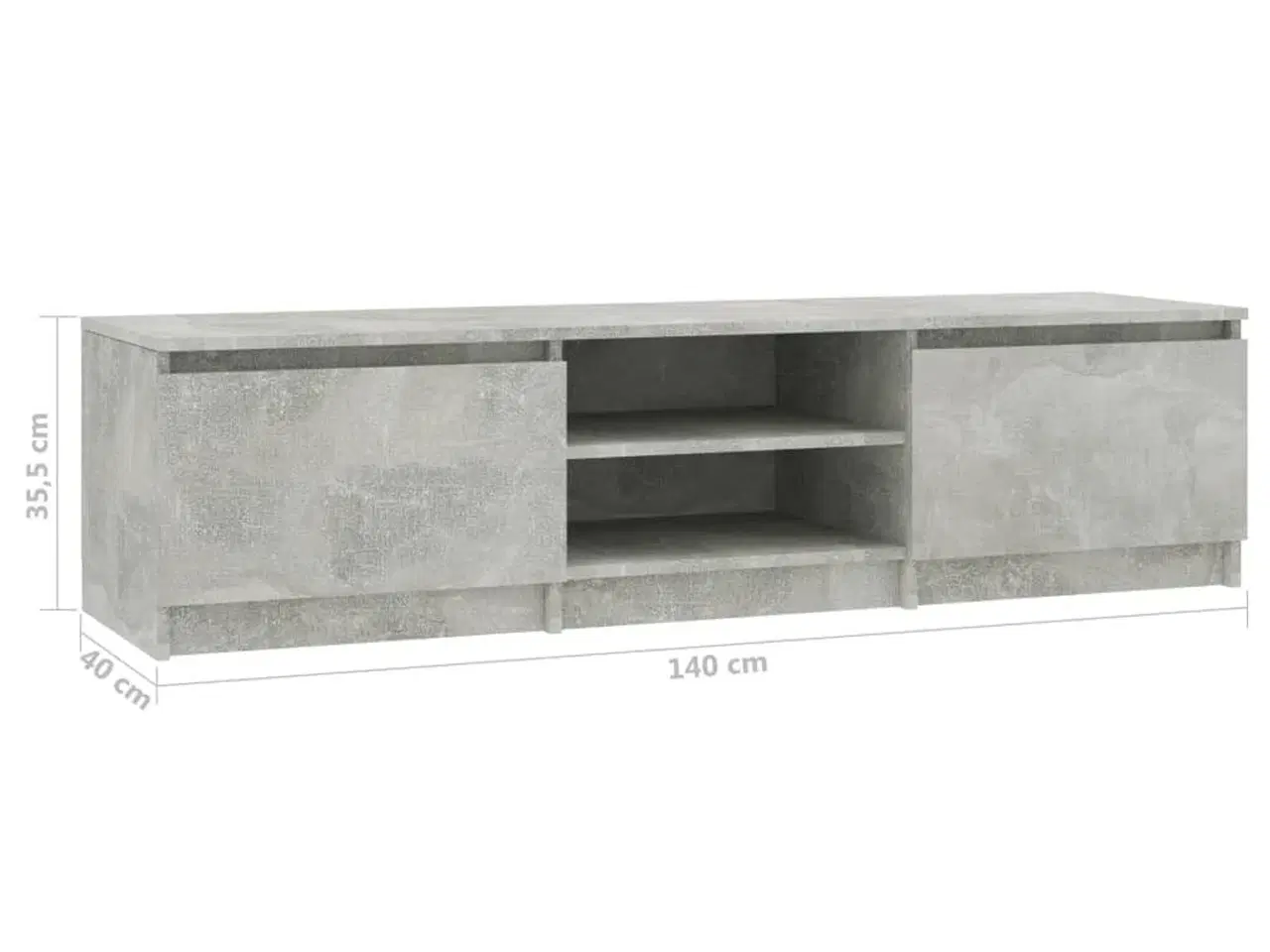 Billede 9 - Tv-bord 140x40x35,5 cm konstrueret træ betongrå