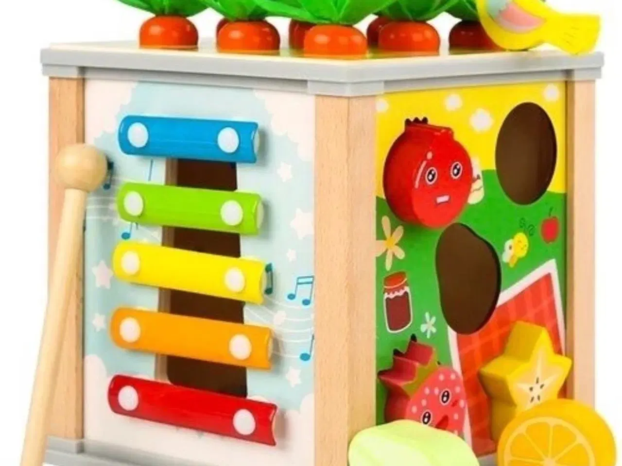 Billede 1 - Trælegetøjskasse med xylofon, former og dyr