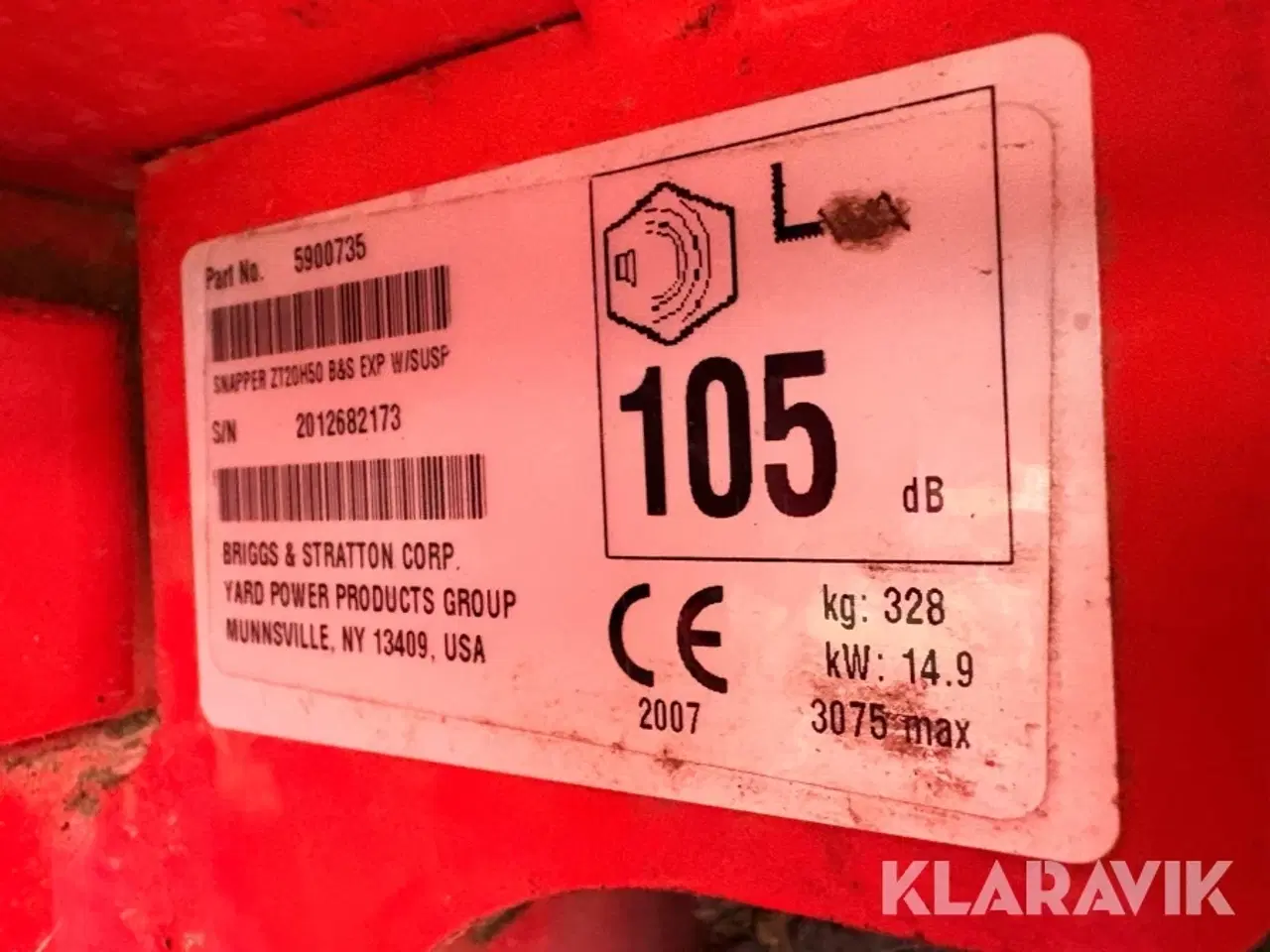 Billede 6 - Græsslåmaskine Snapper 350Z 20HP