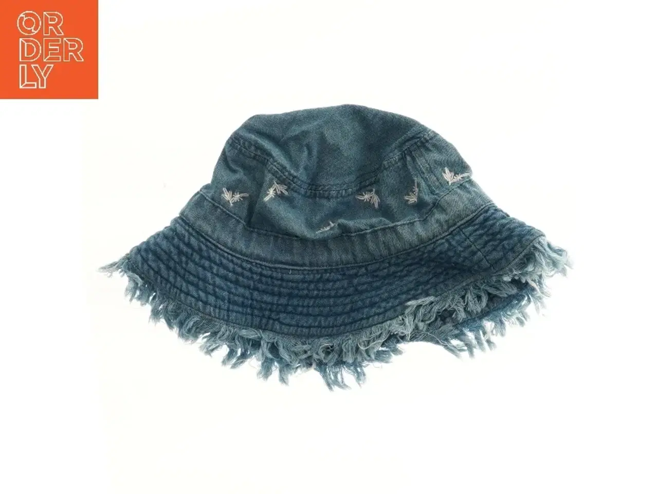 Billede 1 - Blå bøllehat med frynser (str. Ø 22 cm)