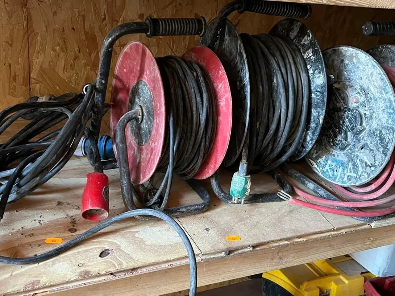Billede 1 - 3 stk. Kabeltromler + Forlængerkabel med CEE Stik