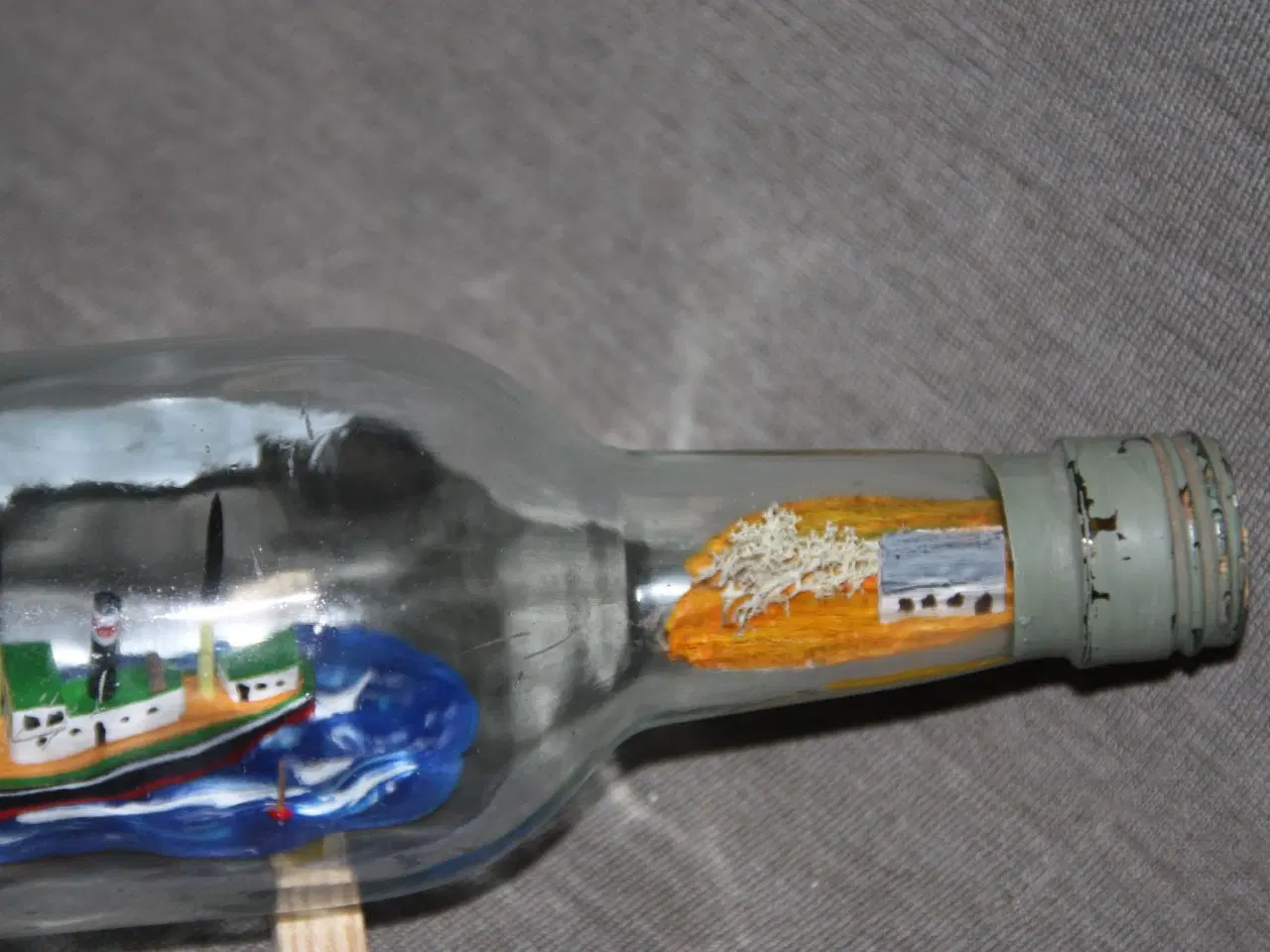 Billede 3 - Flaskeskib - Flaske med skib 29 cm