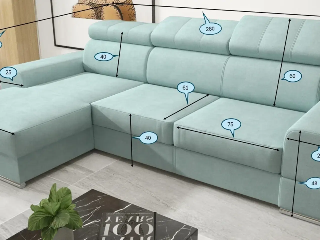 Billede 2 - ROYALS MINI HJØRNESOFA  260×160