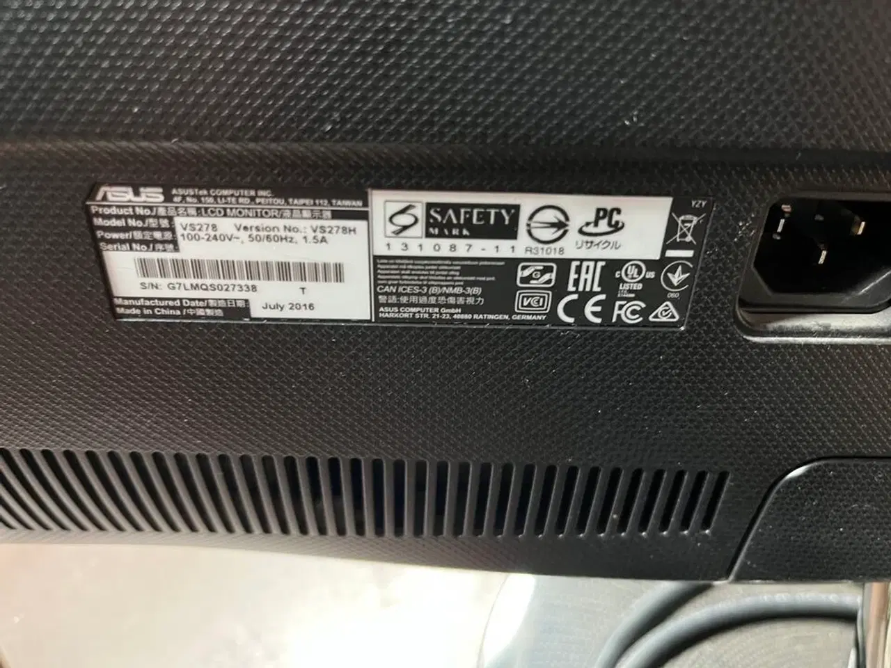 Billede 4 - 2 stk. 27" PC Skærm  ASUS VS278