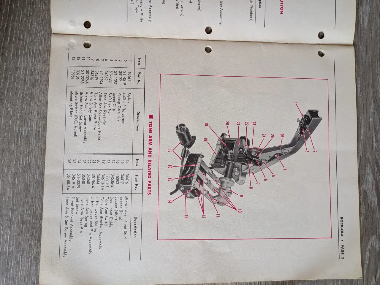 Billede 3 - Jukebox Rock Ola model 429 el diagram / parts list