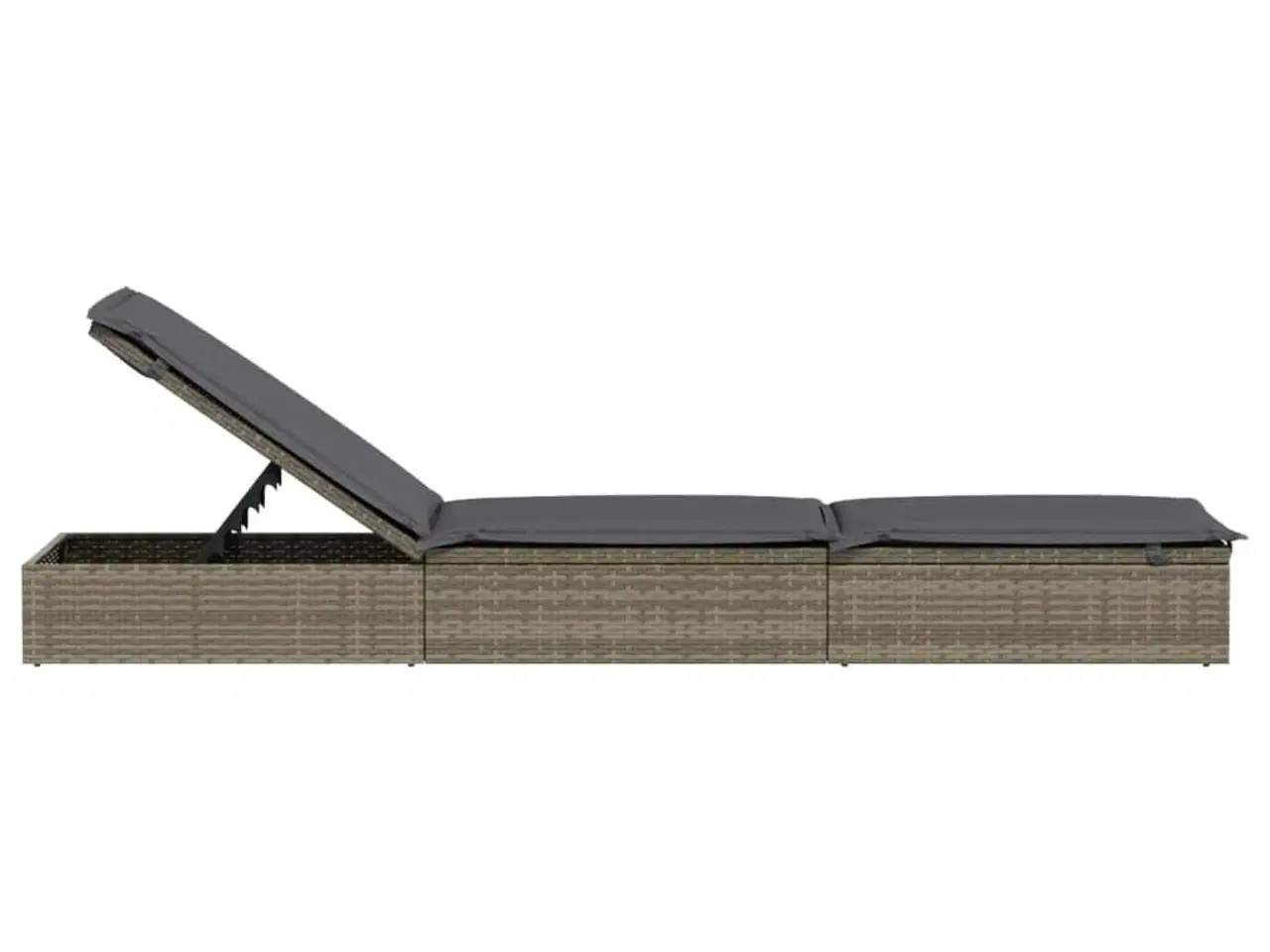 Billede 6 - Liggestol 1 stk. med hynde 201x55x62 cm polyrattan grå