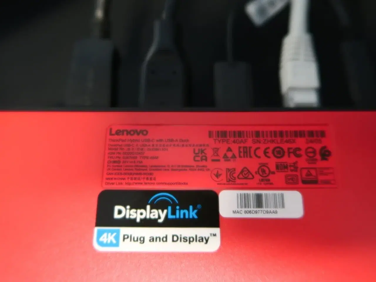 Billede 2 - Dockingstation LENOVO ThinkPad Hybrid USB-C With USB-A Dock