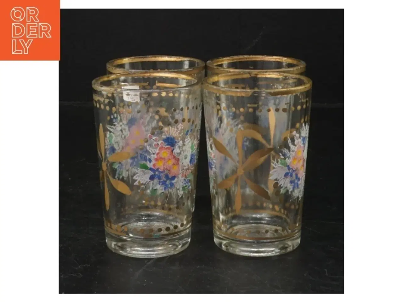 Billede 1 - Dekorative glas med blomstermønster (str. 9,5 cm)