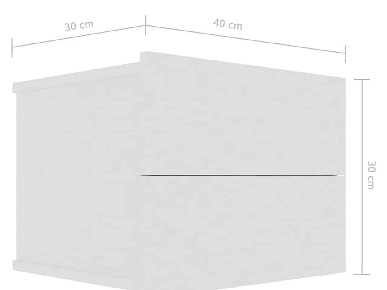 Billede 8 - Sengebord 2 stk. 40x30x30 cm konstrueret træ hvid højglans