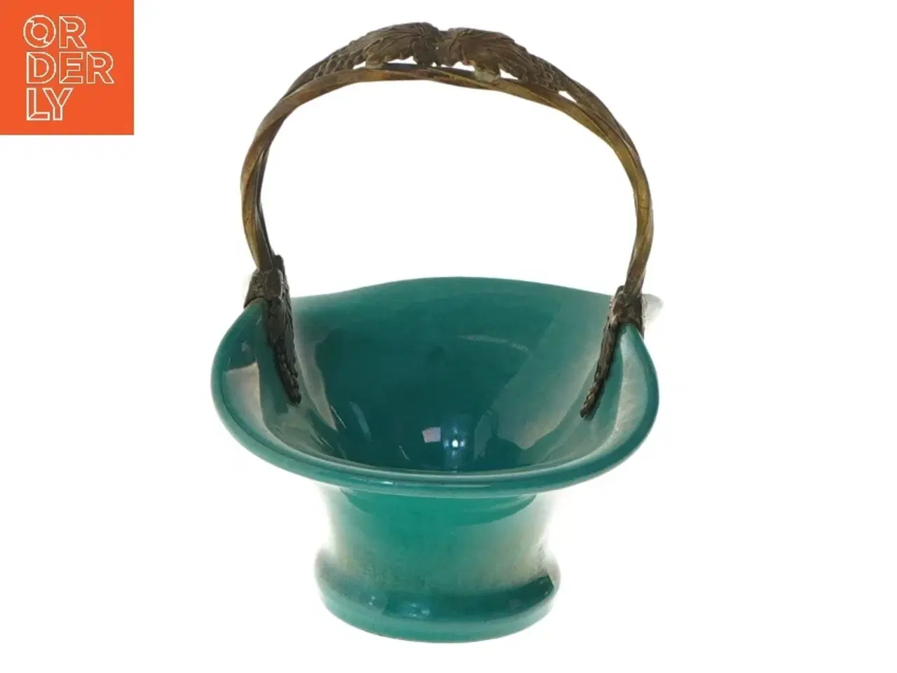 Billede 2 - Antik kurv med metalhank (str. 12 cm)