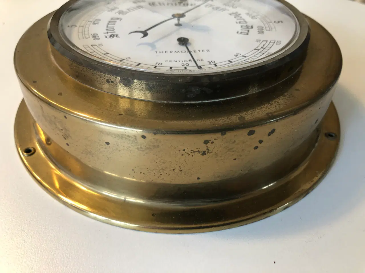 Billede 3 - Barometer og termometer i messing