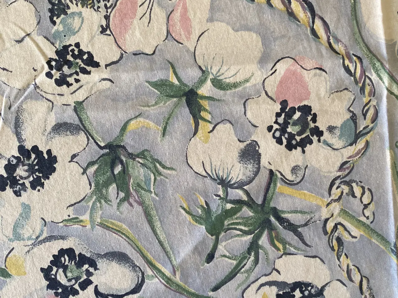 Billede 2 - Vintage dug til rundt bord med blomsterprint