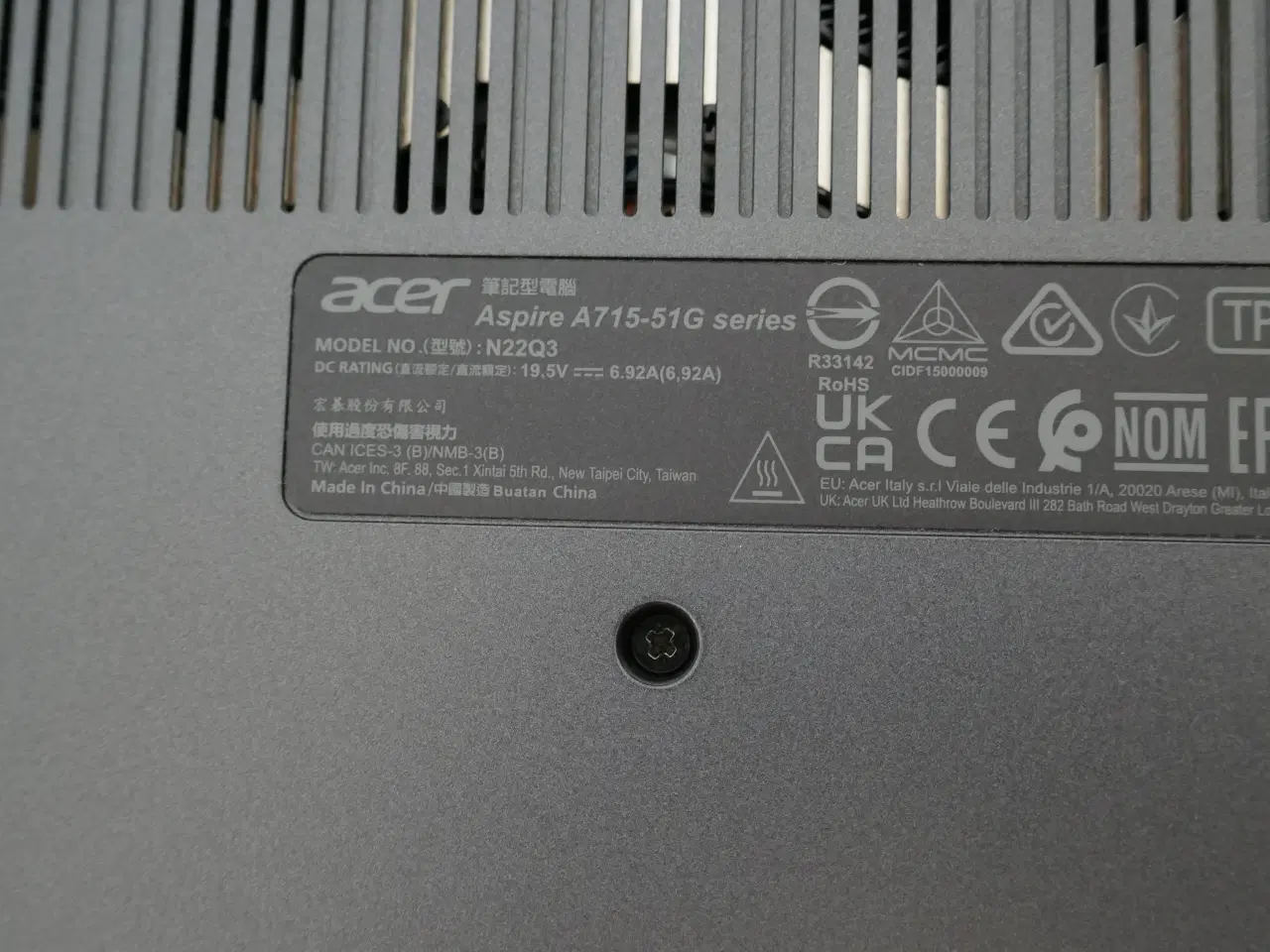 Billede 1 -  Bærbar 15,6 tommer Acer ASPIRE 7 A715-51G-56SD