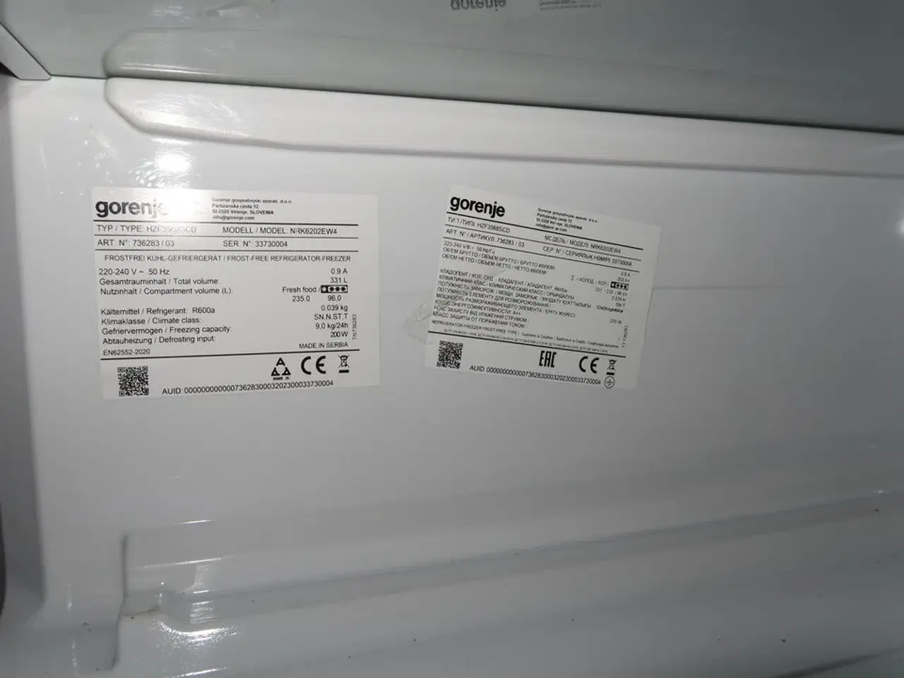 Billede 4 - Køle/fryseskab GORENJE NRK6202EW4