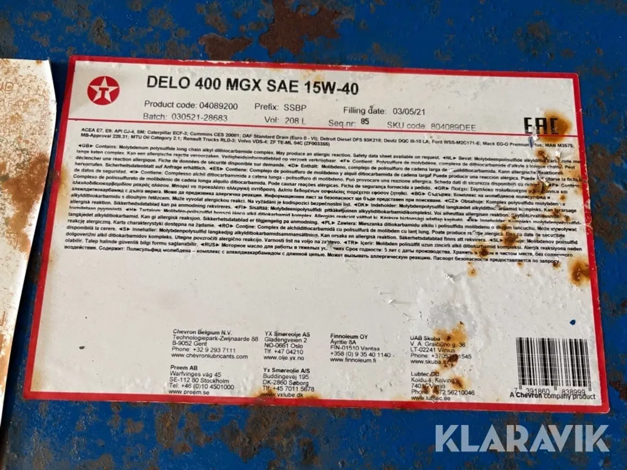 Billede 4 - Motorolie Texaco Delo 400 MGX SAE 15W-40 - 2 styk