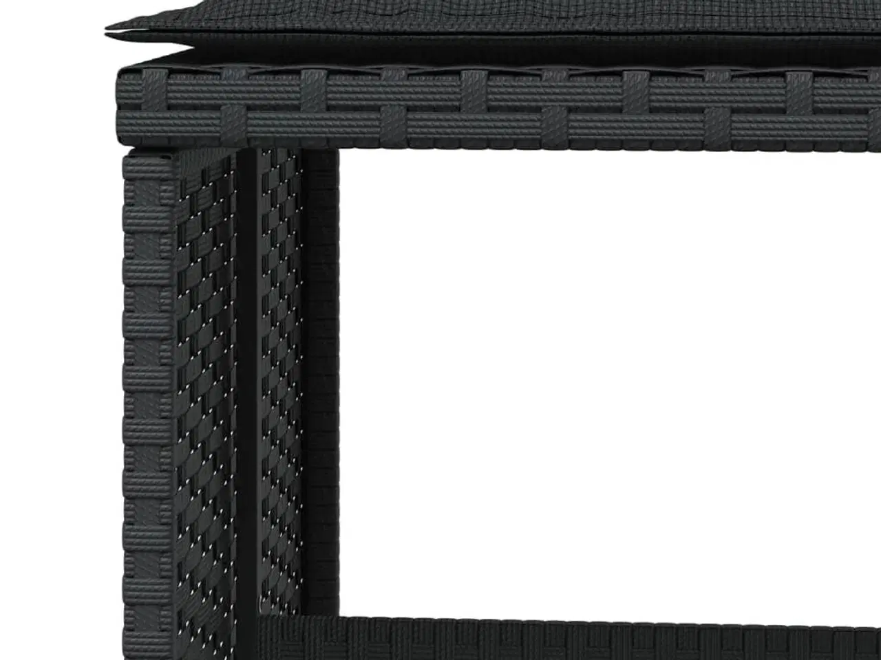 Billede 8 - Haveskammel med hynder 4 stk. 40x40x35 cm polyrattan sort