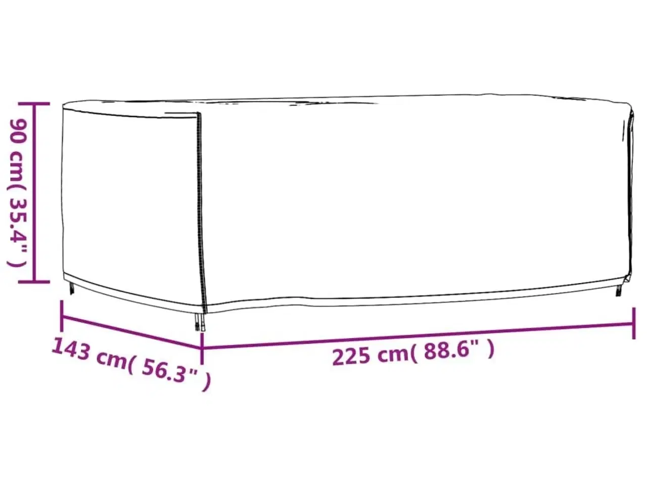 Billede 12 - Havemøbelovertræk 225x143x90 cm vandtæt 420D sort