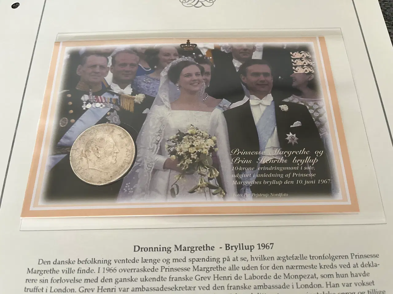 Billede 1 - Prinsesse Margrethe og Prins Henriks bryllup mønt 