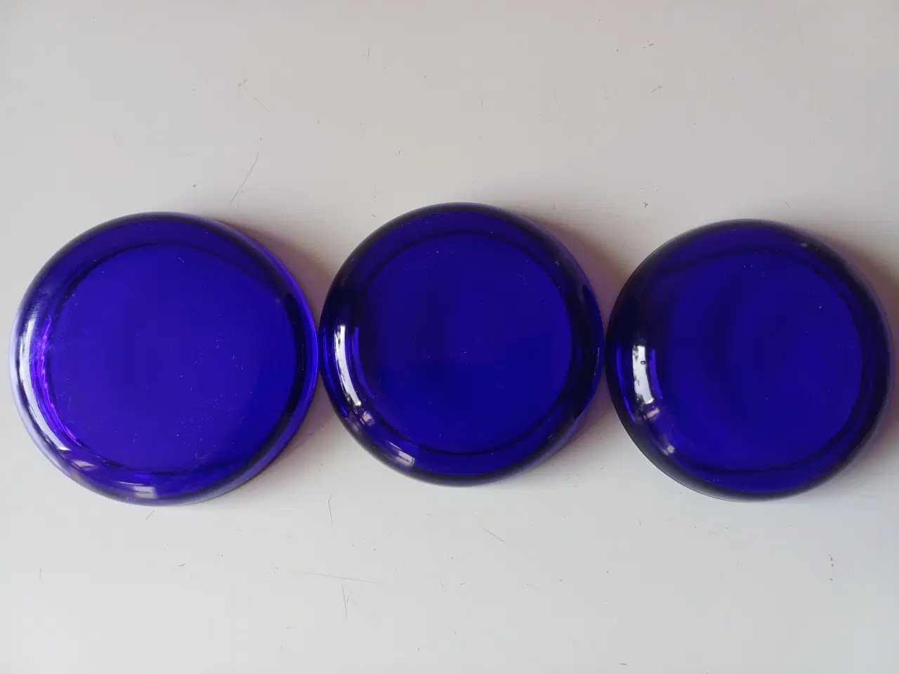 Billede 2 - Underskåle 3 stk. i massiv koboltblå/mørkeblå glas