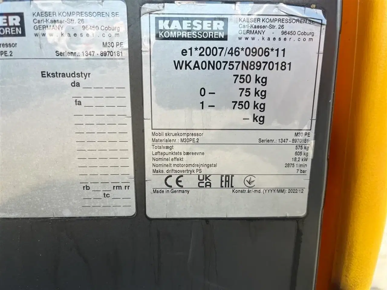 Billede 9 - Kaeser M30 kompressor på ski kun kørt 119timer