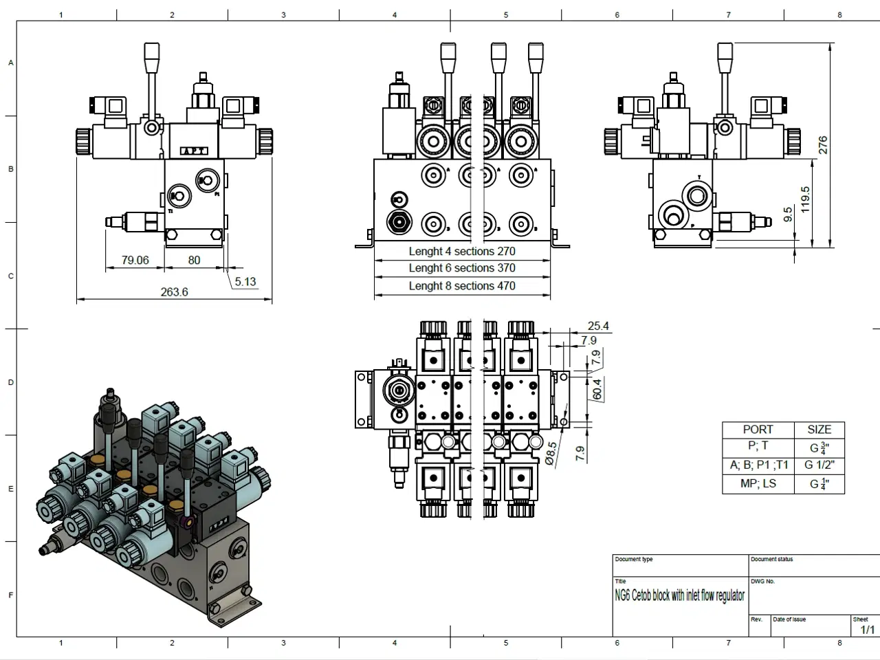 Billede 11 - Proportionalventil Cetop Valve 4 funktioner 80l/m