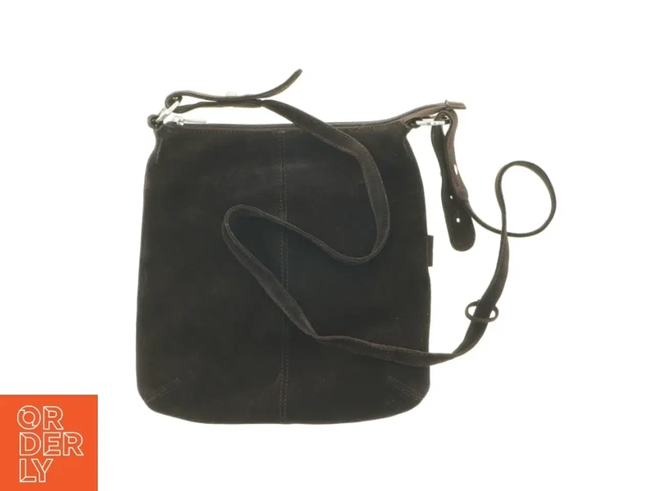 Billede 1 - Sort crossbody skuldertaske i blød ruskind fra Adax (str. 29 x 28 cm)