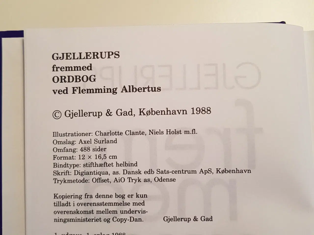 Billede 2 - Gjellerups fremmedordbog