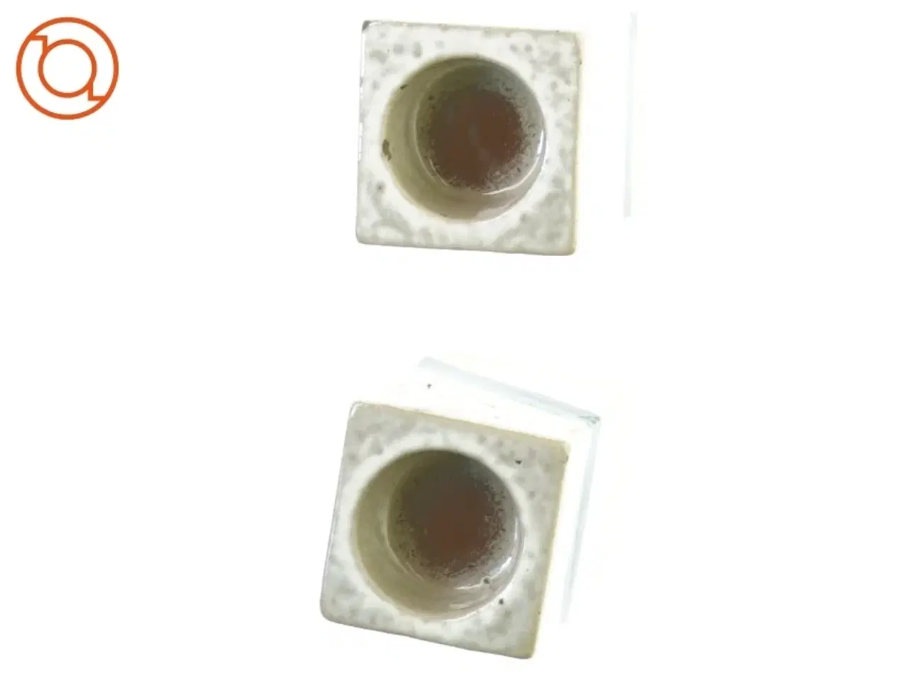Billede 3 - 2 Ældre Keramik Fyrfadslys Lysestager (str. 9 x 6 cm)