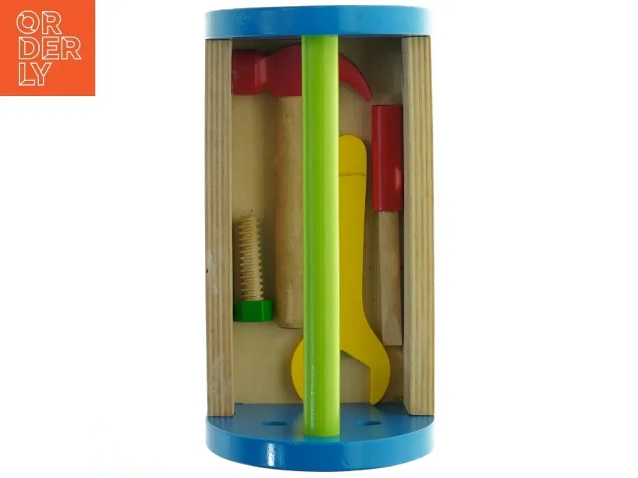 Billede 5 - Træværktøjskasse med legetøjsværktøj fra Hape (str. 24x13 cm)