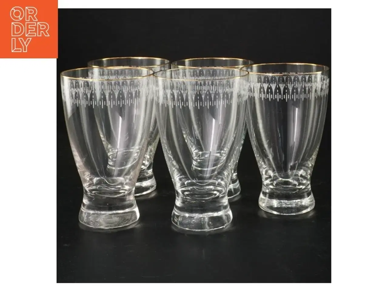 Billede 1 - Glas med guldkant (str. 12,5 cm)