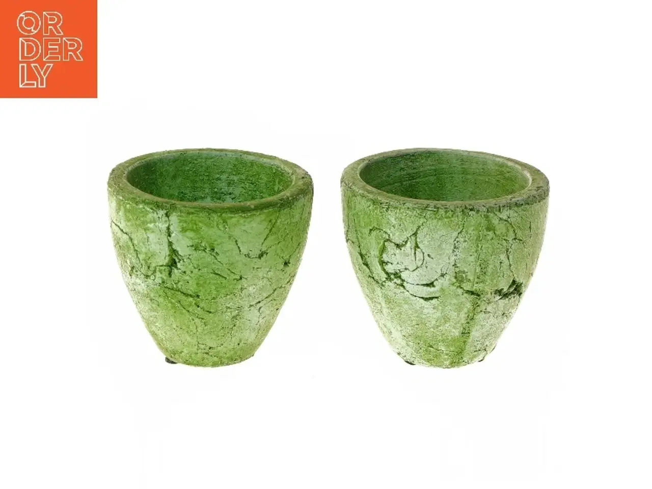 Billede 1 - Sæt med grønne vaser (str. Ø 13 cm længde 12 cm)