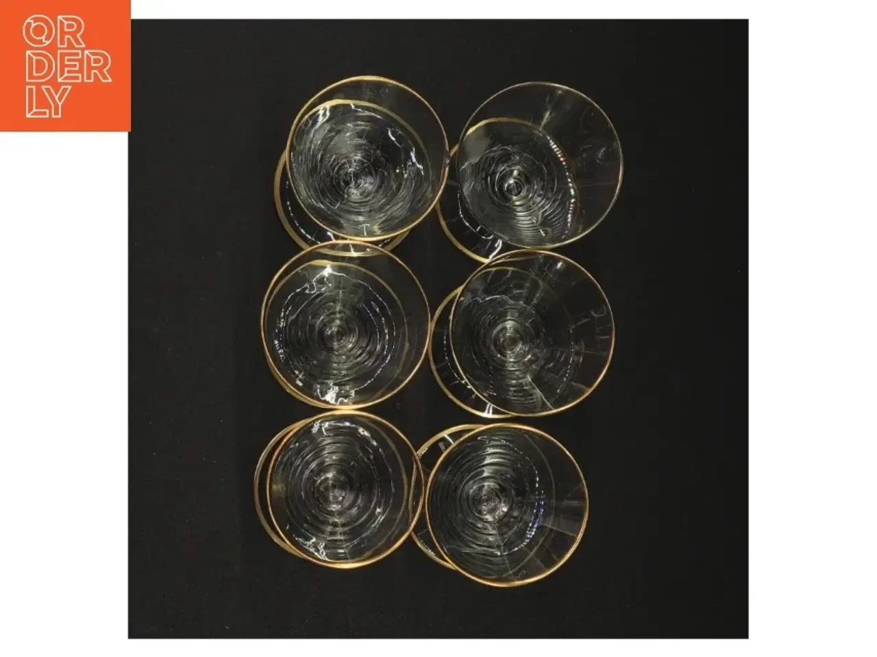 Billede 4 - Vintageglas med guldkant (str. 8 x 5 cm)