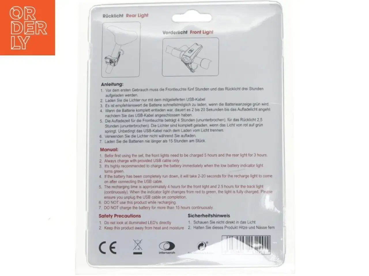 Billede 2 - Cykellygtesæt fra Redcycling Product