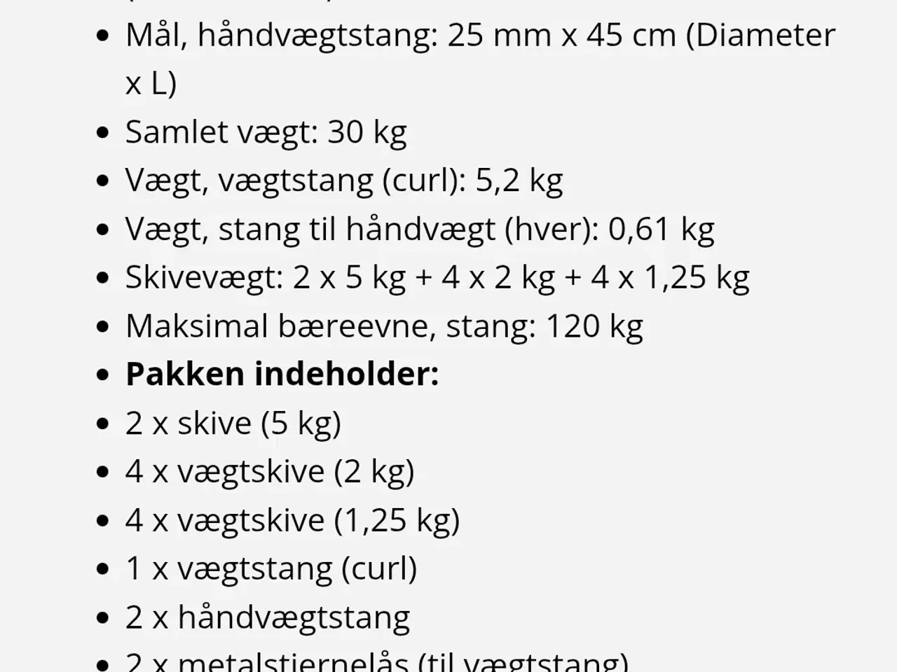Billede 5 - Vægtstænger med skiver samlet 30 kg