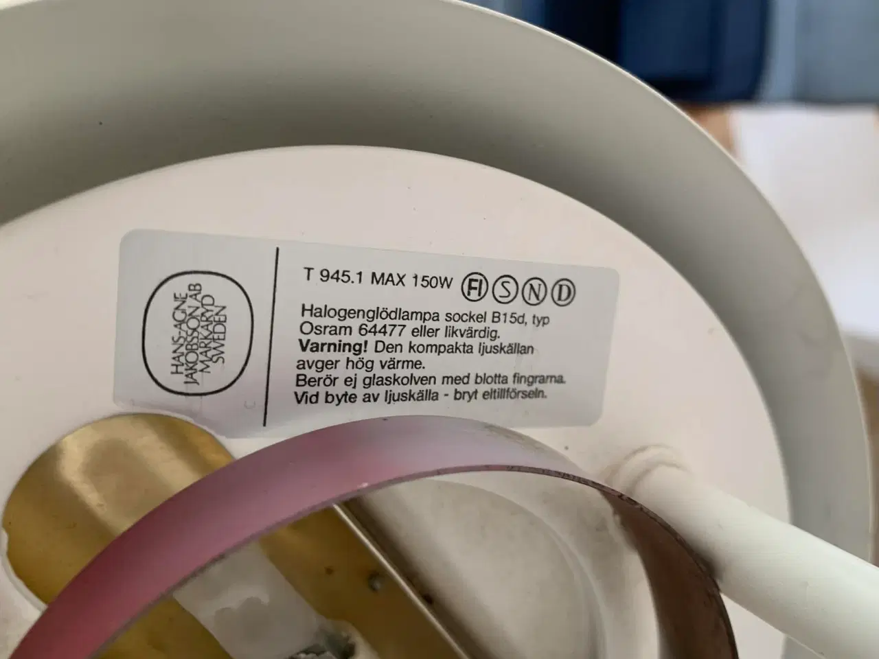 Billede 5 - Design Hans-Agne Jakobsson loftlampe hvid 2 stk.