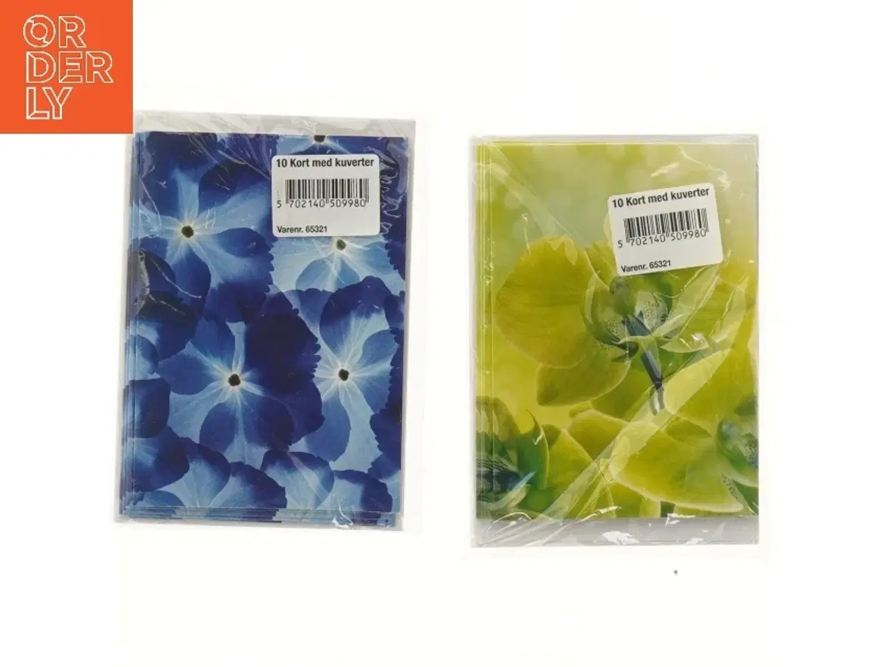 Billede 2 - Sæt af 20 blomstertryk kort med kuverter (str. 20 stk 10,5x15 cm)