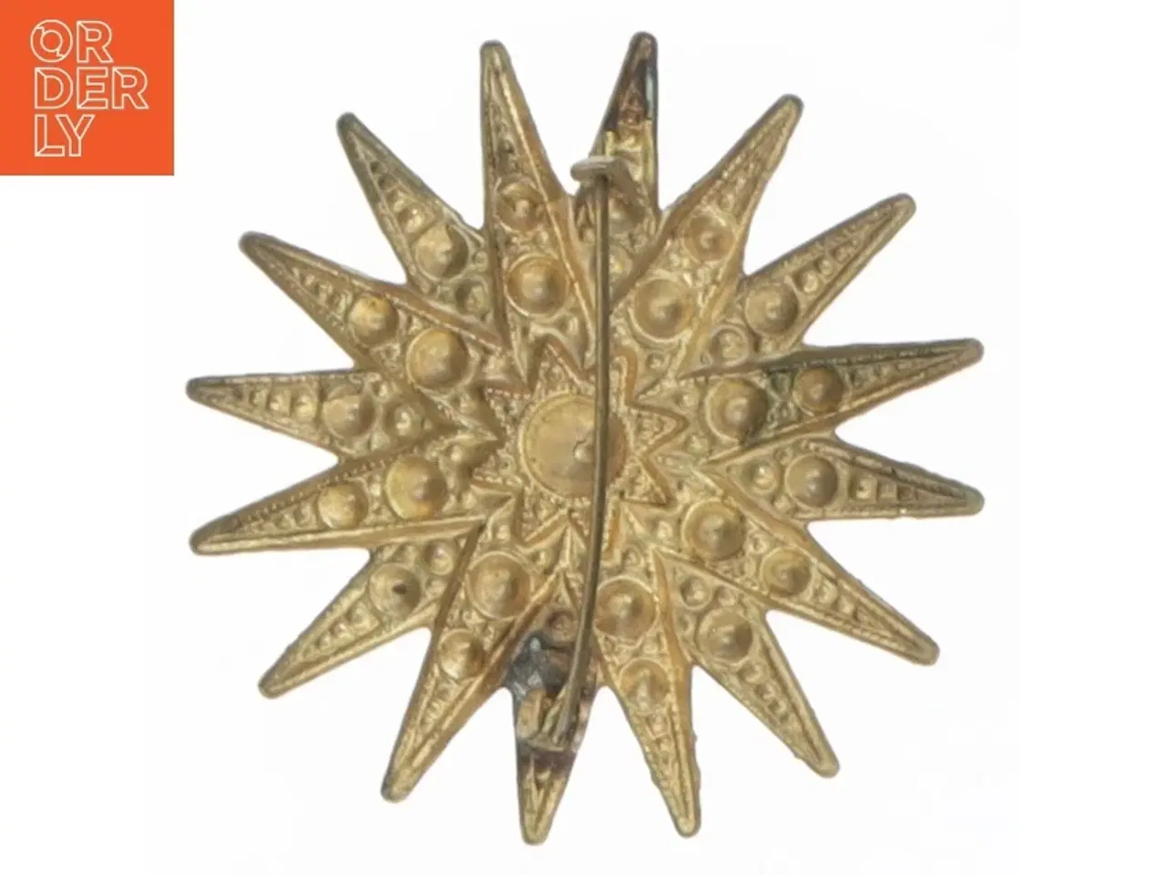 Billede 2 - Stjernformet broche med farvede sten (str. Ø 4,5 cm)