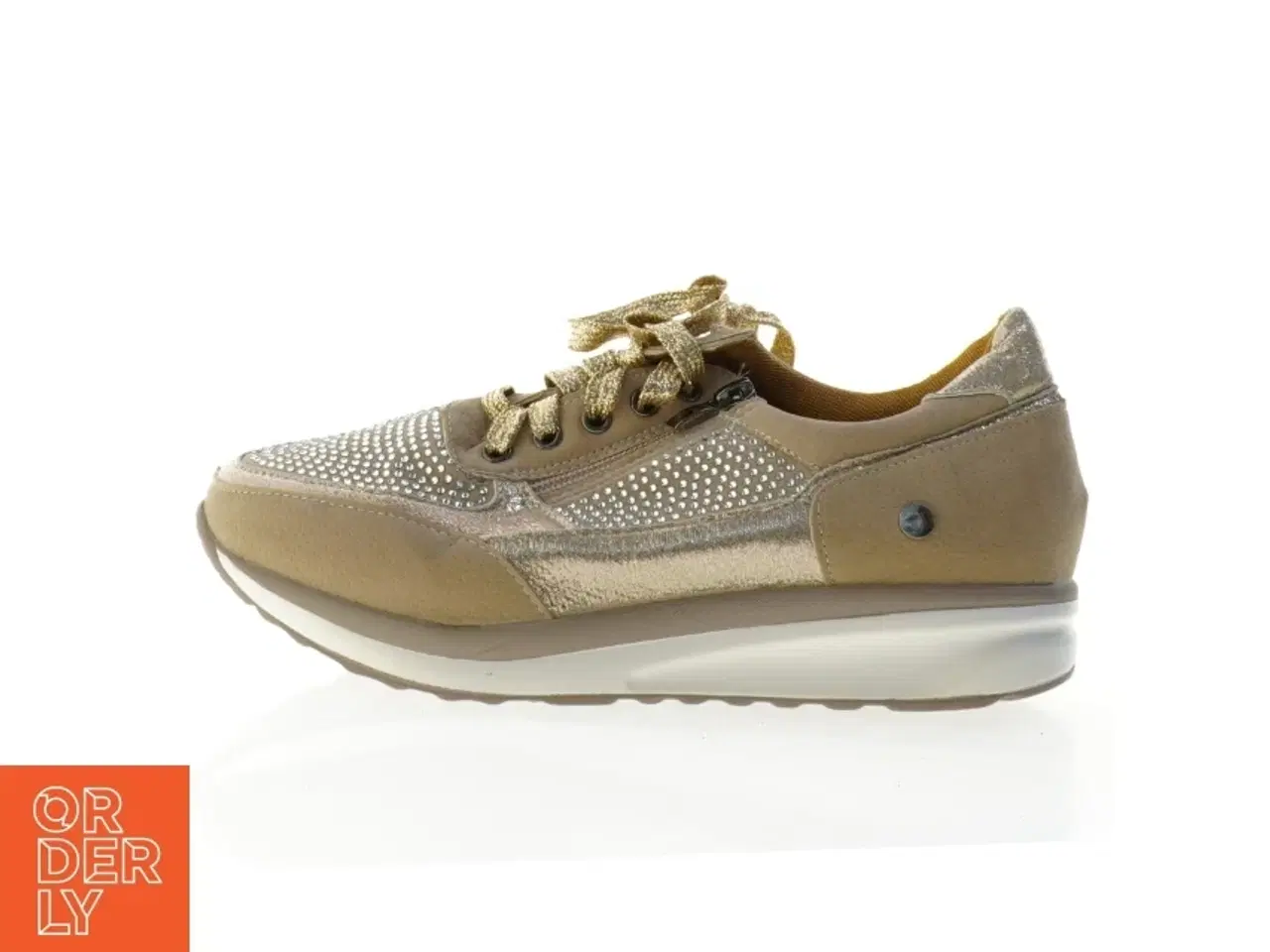 Billede 1 - Gyldne sneakers med glitter (str. 38)