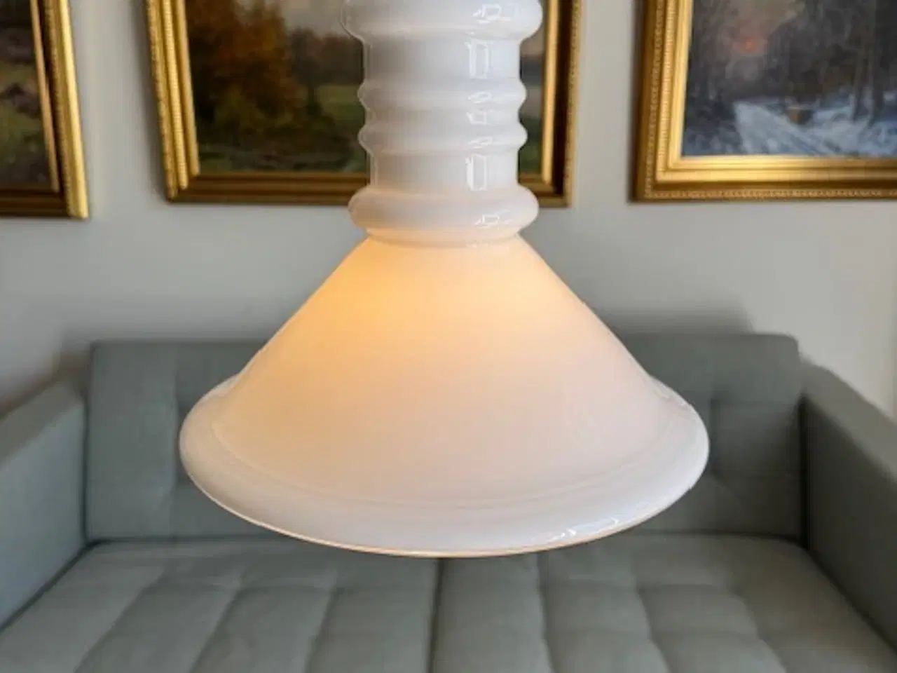Billede 2 - Holmegaard apoteker loftlampe, lille, hvid glas